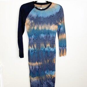 Raquel Allegra Tie Dye Fitted Long Sleeve Dress Size 0 (xs)